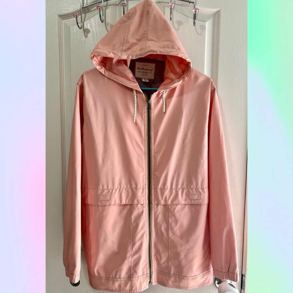 Weatherproof Vintage Pink Windbreaker Jacket Large EUC
